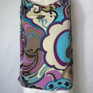 Sharon Max Small 1960s Inspired Multicolored Blouse Size Small Stunning